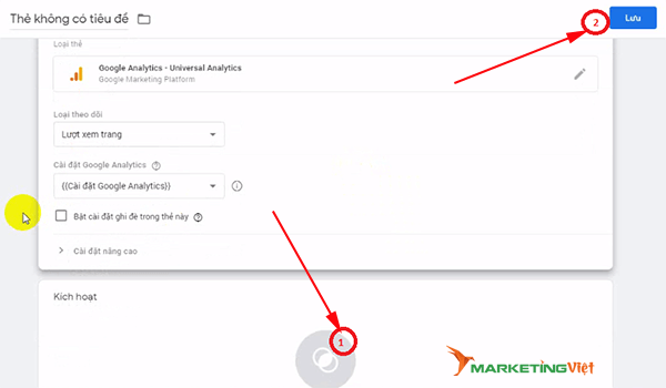 Cấu hình thẻ Google Analytics trên Tag Manager